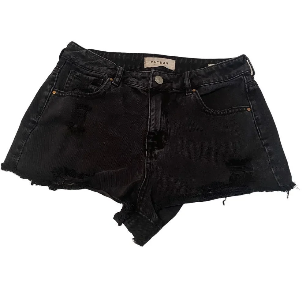 PacSun High Rise Festival Black Shorts Sz‎ 27